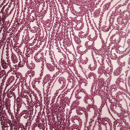Pink Embroidery Net Fabric - EC16710 - EC16710 - Flat fabric