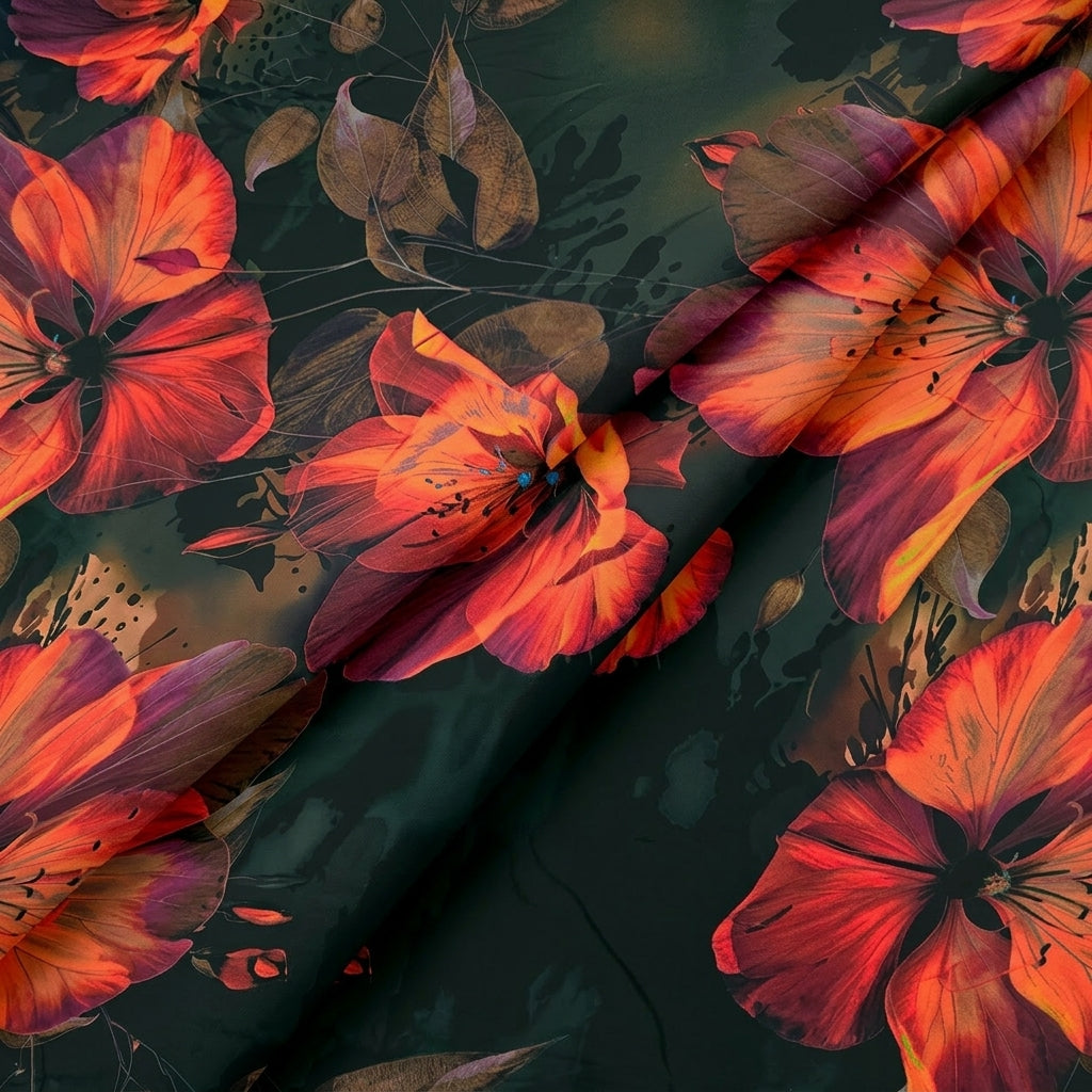 Floral Satin Fabric