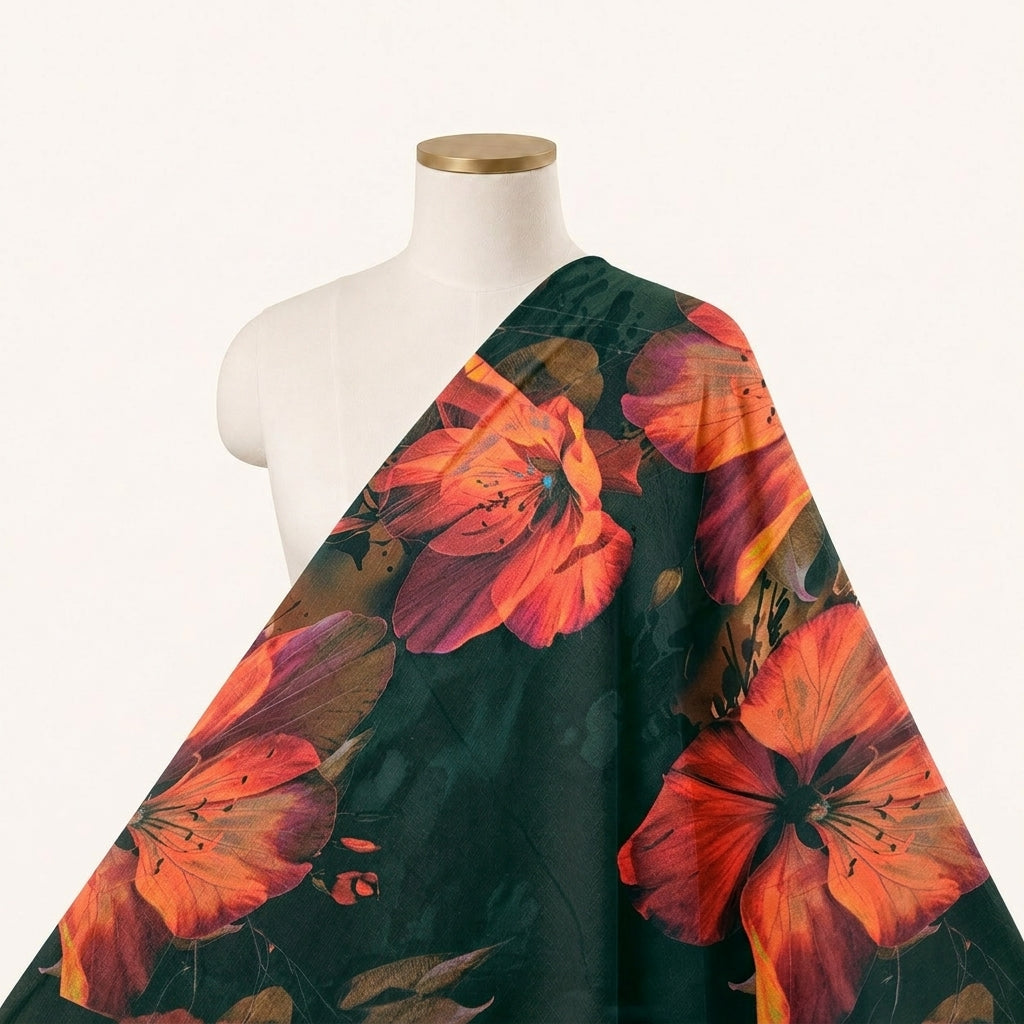 Floral Satin Fabric