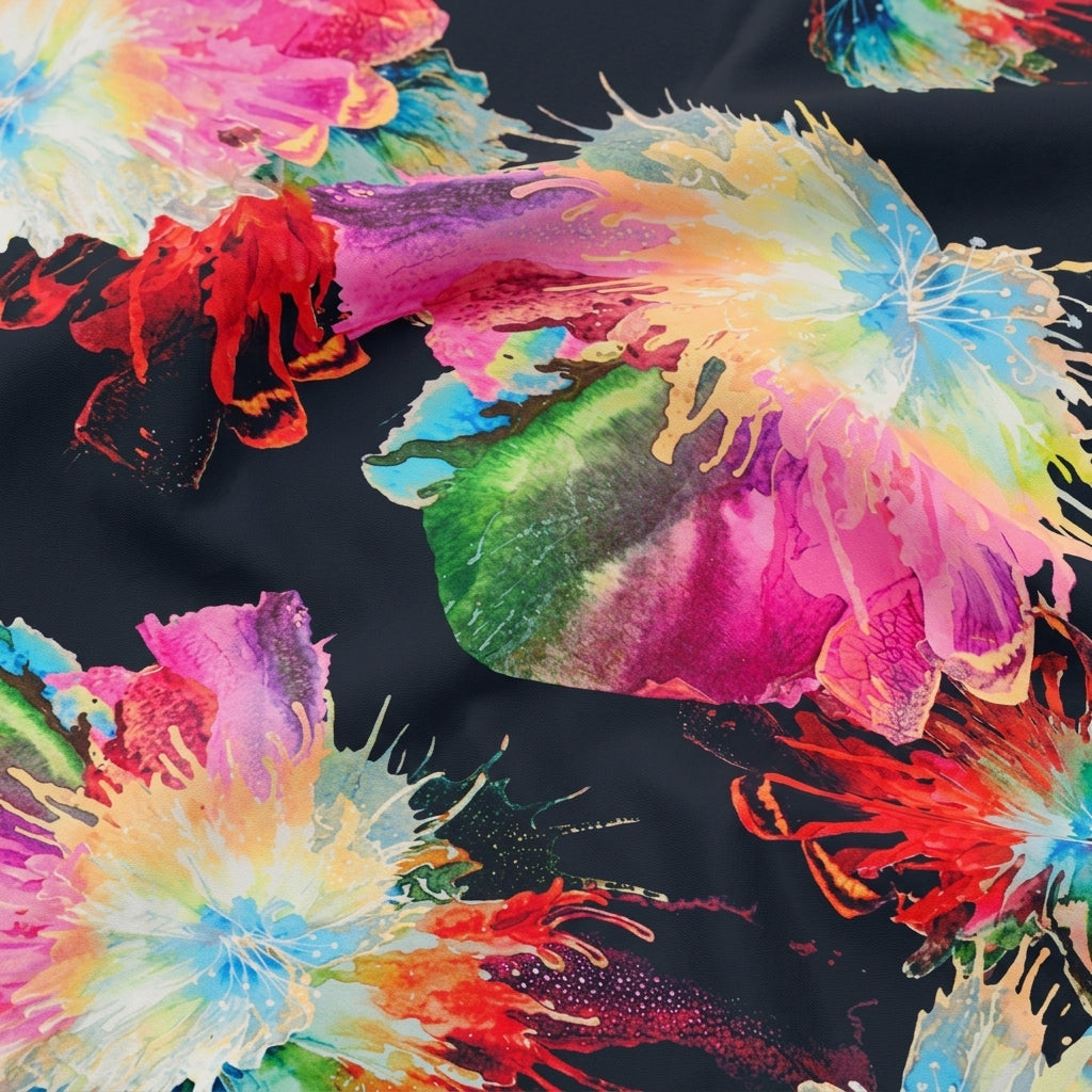 Floral Satin Fabric