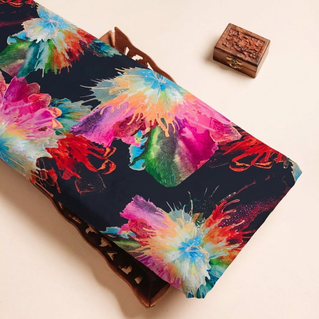 Floral Satin Fabric