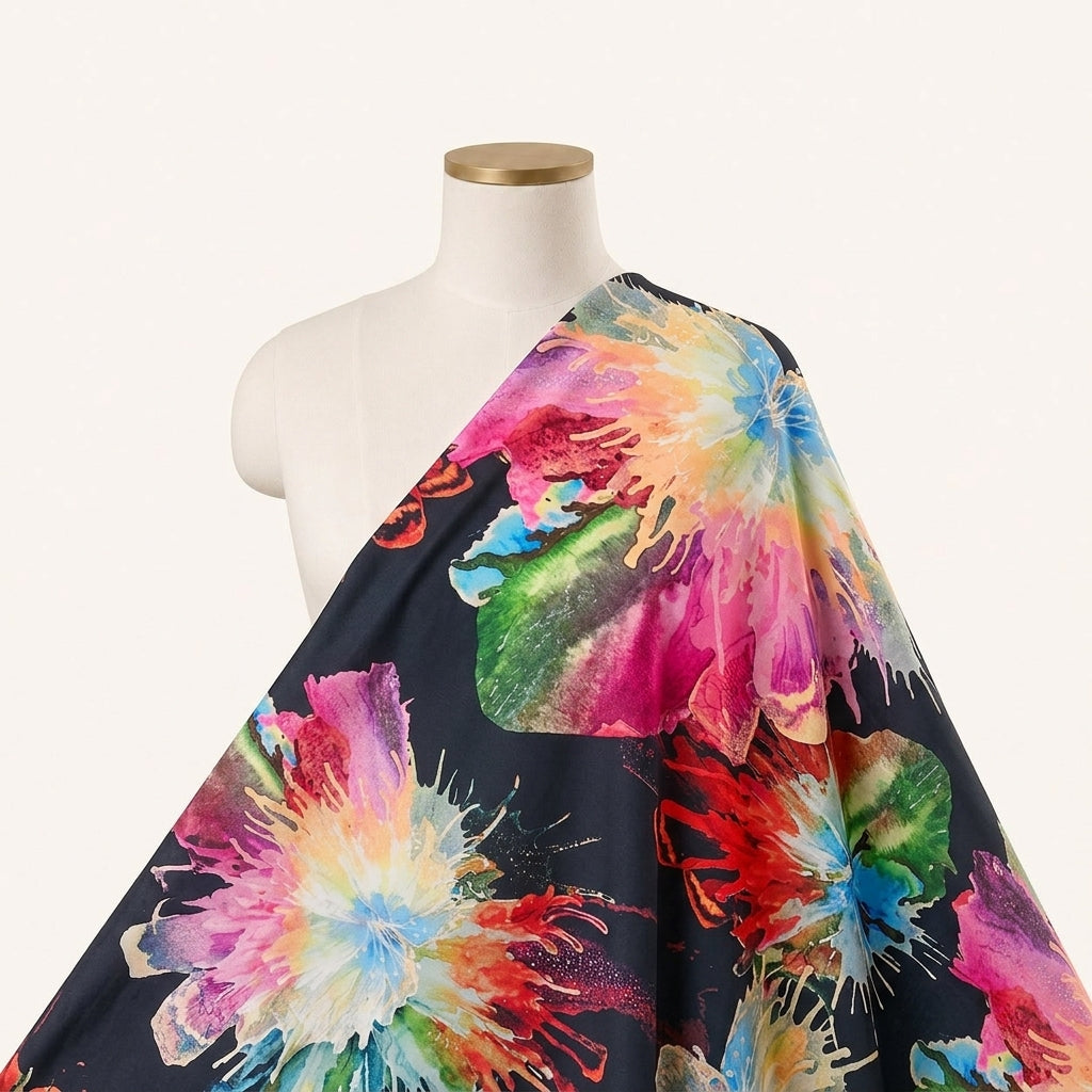 Floral Satin Fabric