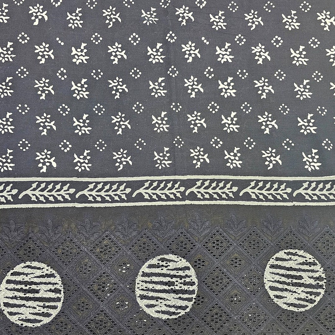 Abstract Cutwork Cotton Fabric
