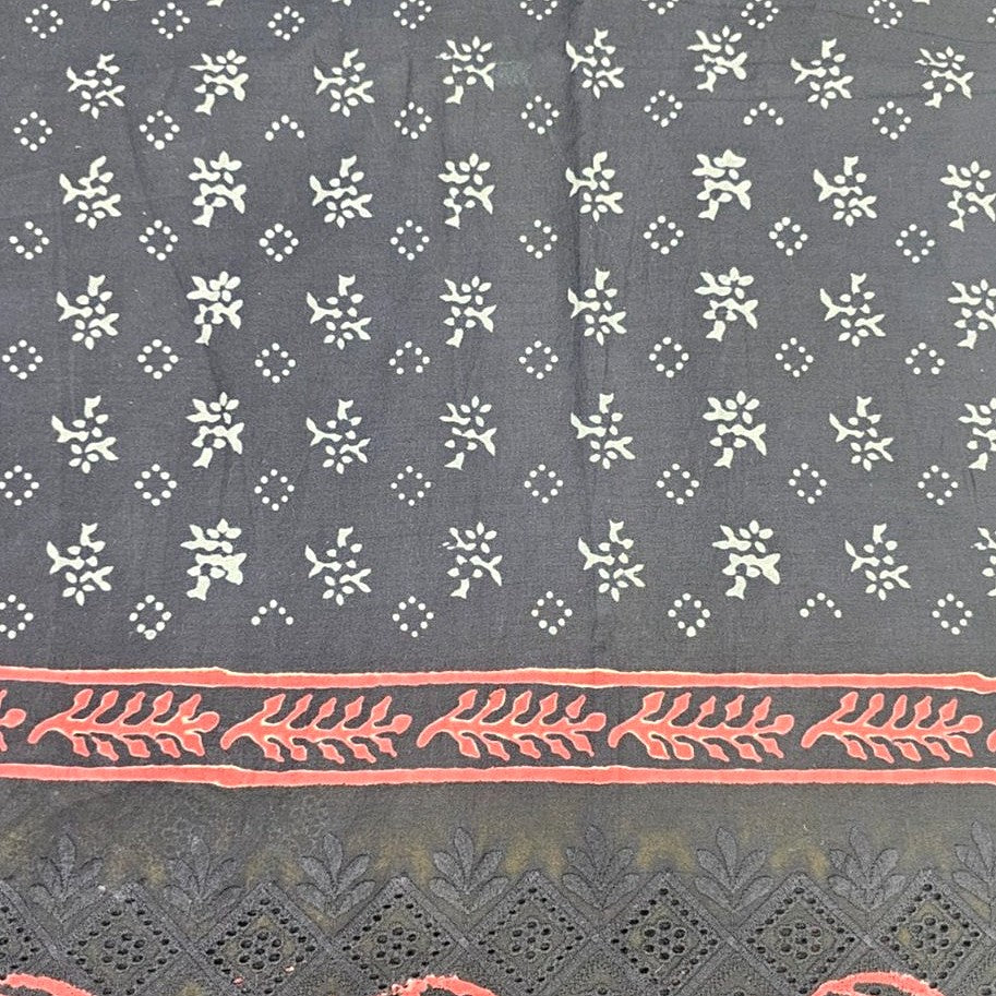 Abstract Cutwork Cotton Fabric