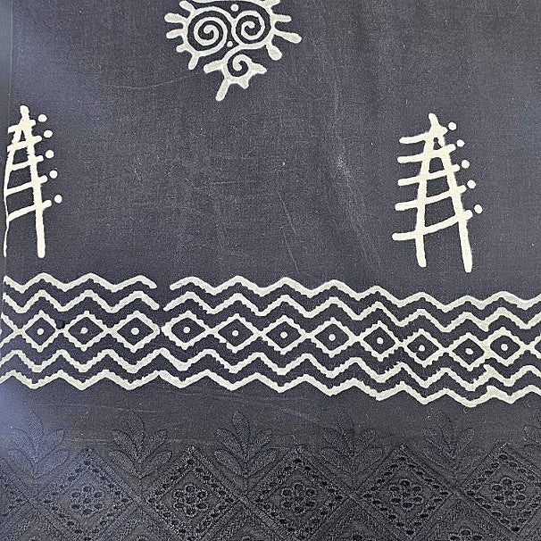 Abstract Cutwork Cotton Fabric