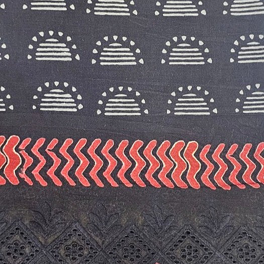 Abstract Cutwork Cotton Fabric