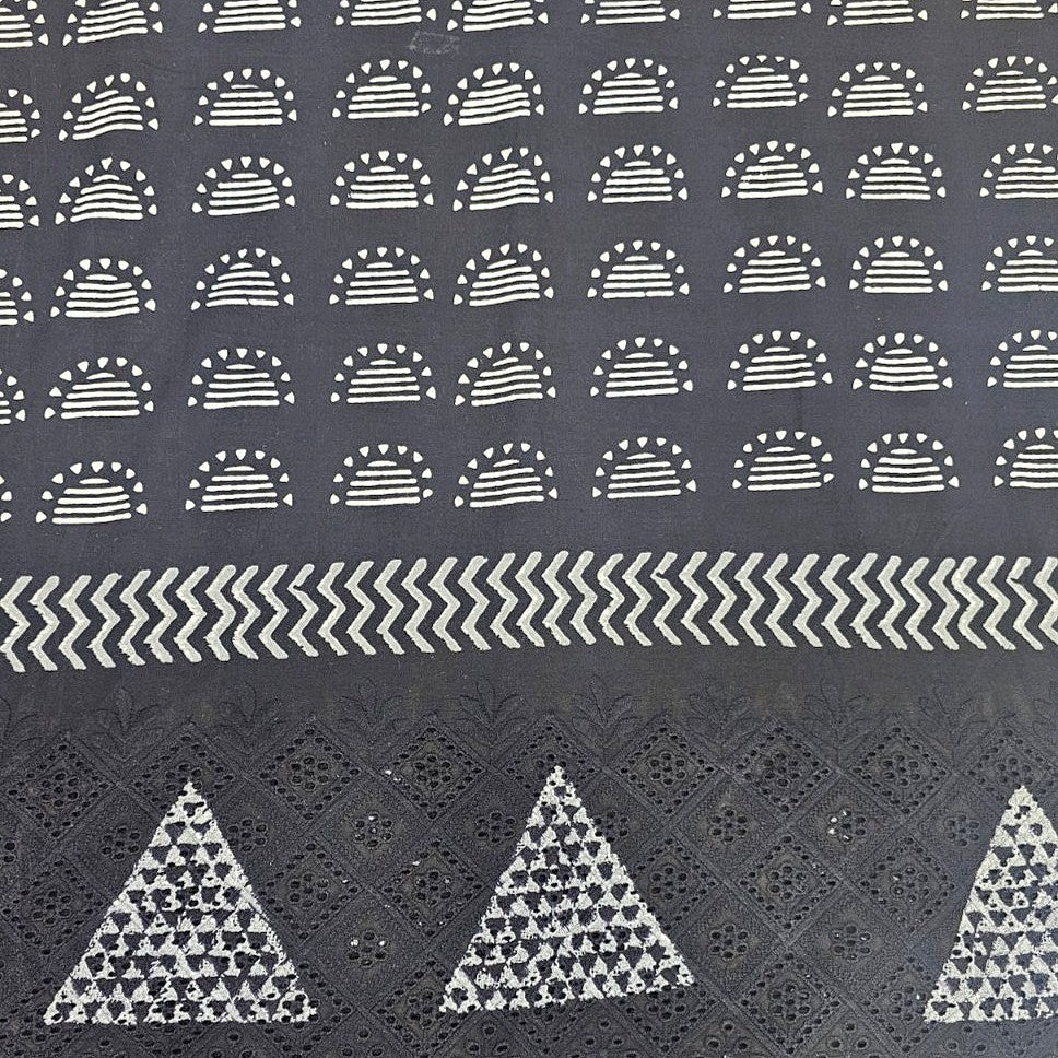 Abstract Cutwork Cotton Fabric