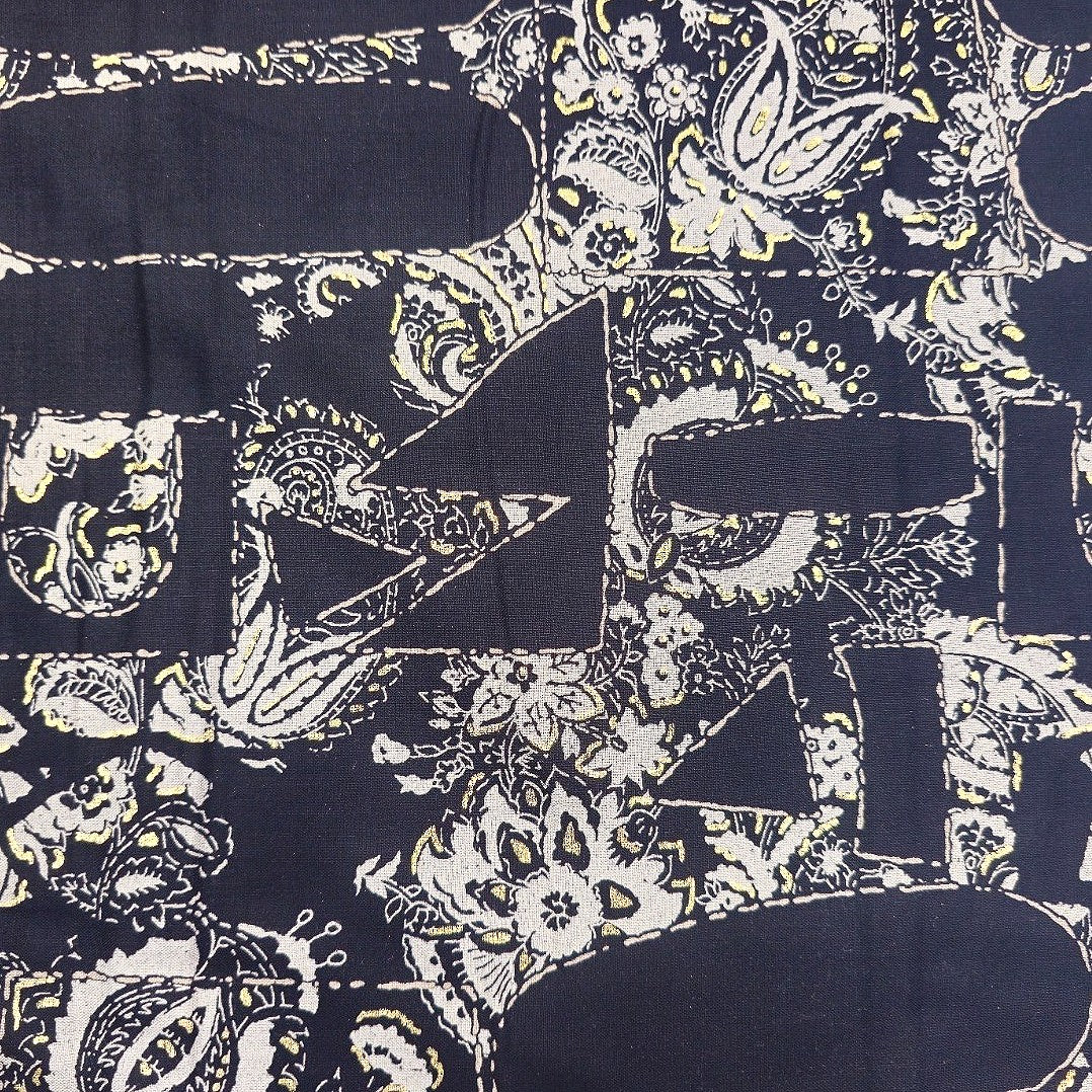 Navy Blue Abstract Rayon Fabric - EC16779