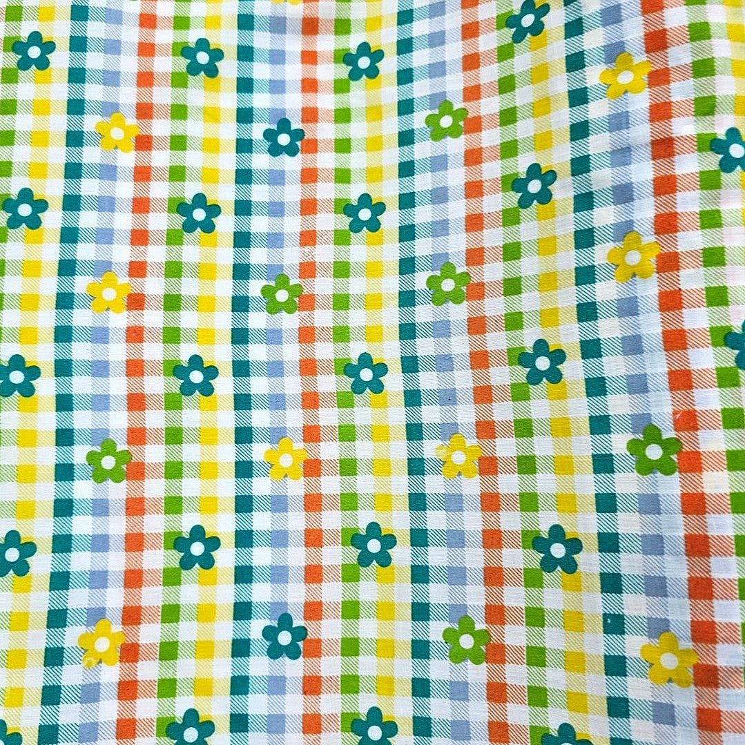 Checked Cotton Fabric - EC16787 - Flat fabric