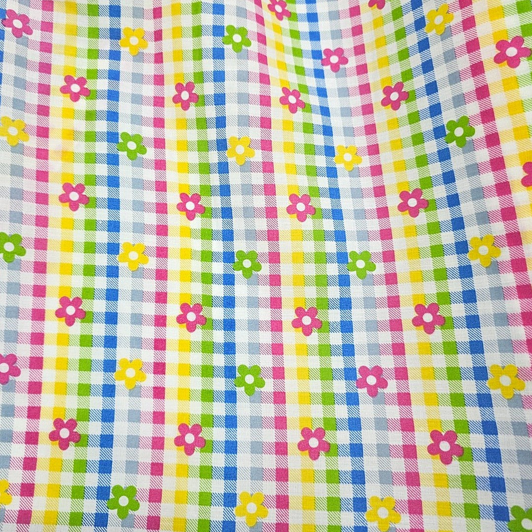 Checked Cotton Fabric - EC16788 - Flat fabric