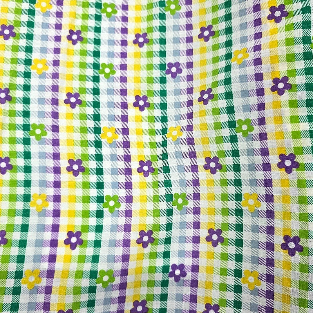 Checked Cotton Fabric - EC16789 - Flat fabric