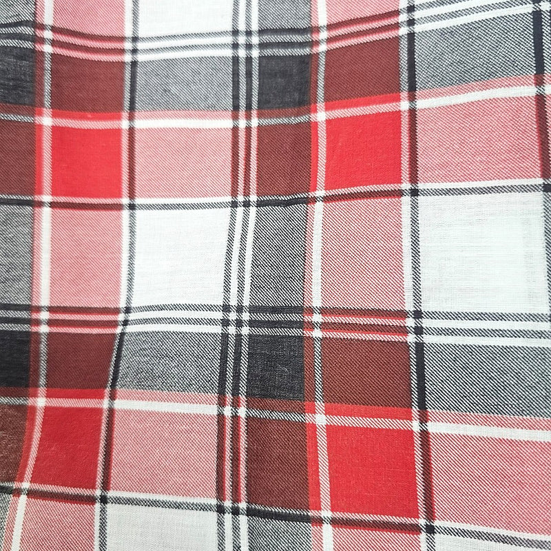 Checked Cotton Fabric - EC16797 - Flat Fabric