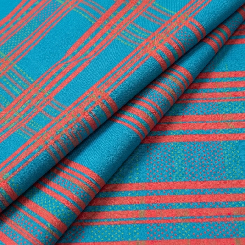 Folded Stripes Blue Stripes Crepe Fabric