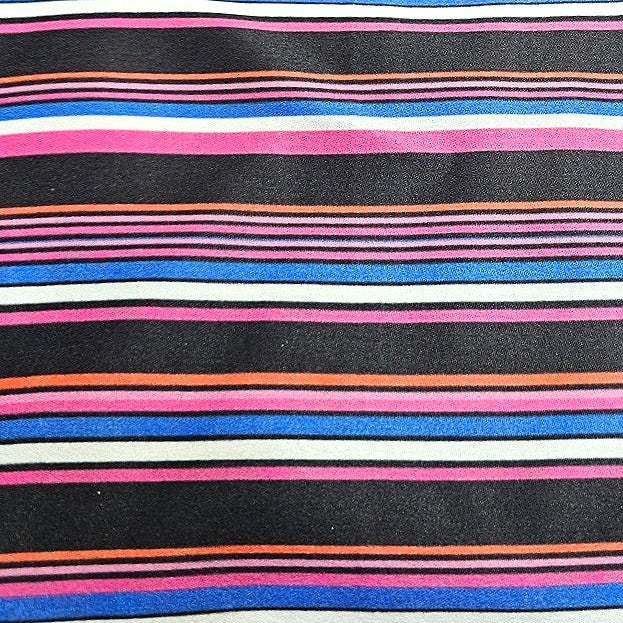 Black Stripes Crepe Fabric - EC16814 - EC16814 - Flat fabric