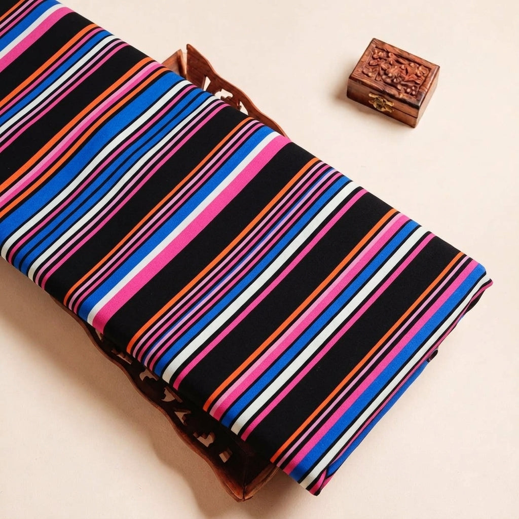 Black Stripes Crepe Fabric - EC16814 - EC16814 - tray_3