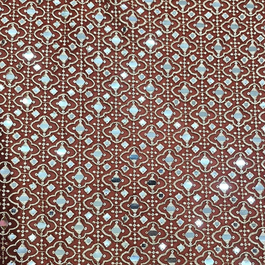 Embroidery Georgette Fabric - EC16831 - Flat fabric