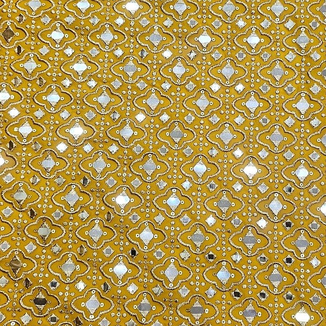 Embroidery Georgette Fabric - EC16833 - Flat fabric