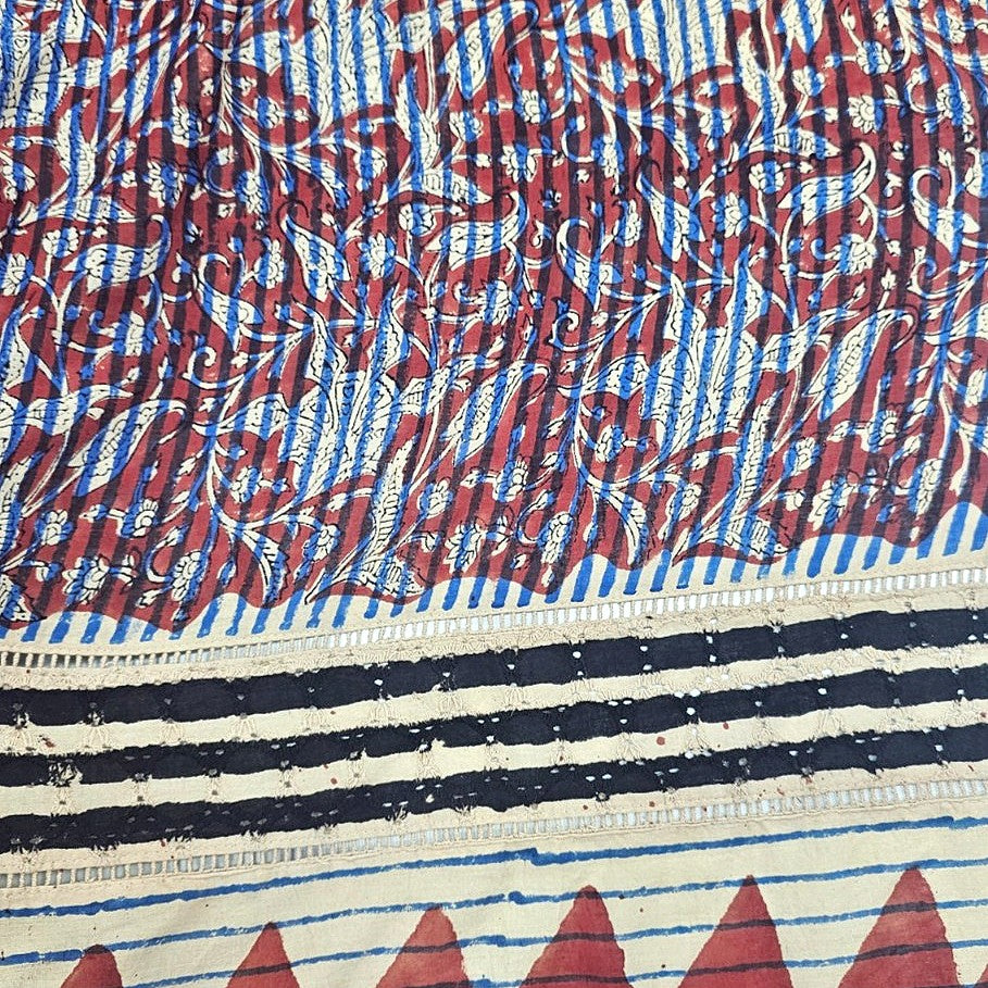 Blue Cutwork Cotton Fabric - EC16852