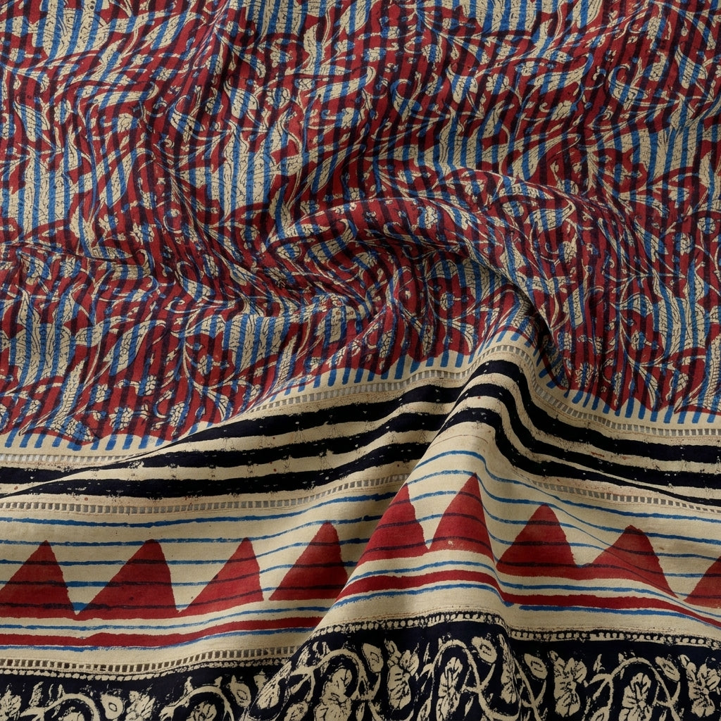 Swirled Cutwork Blue Cutwork Cotton Fabric
