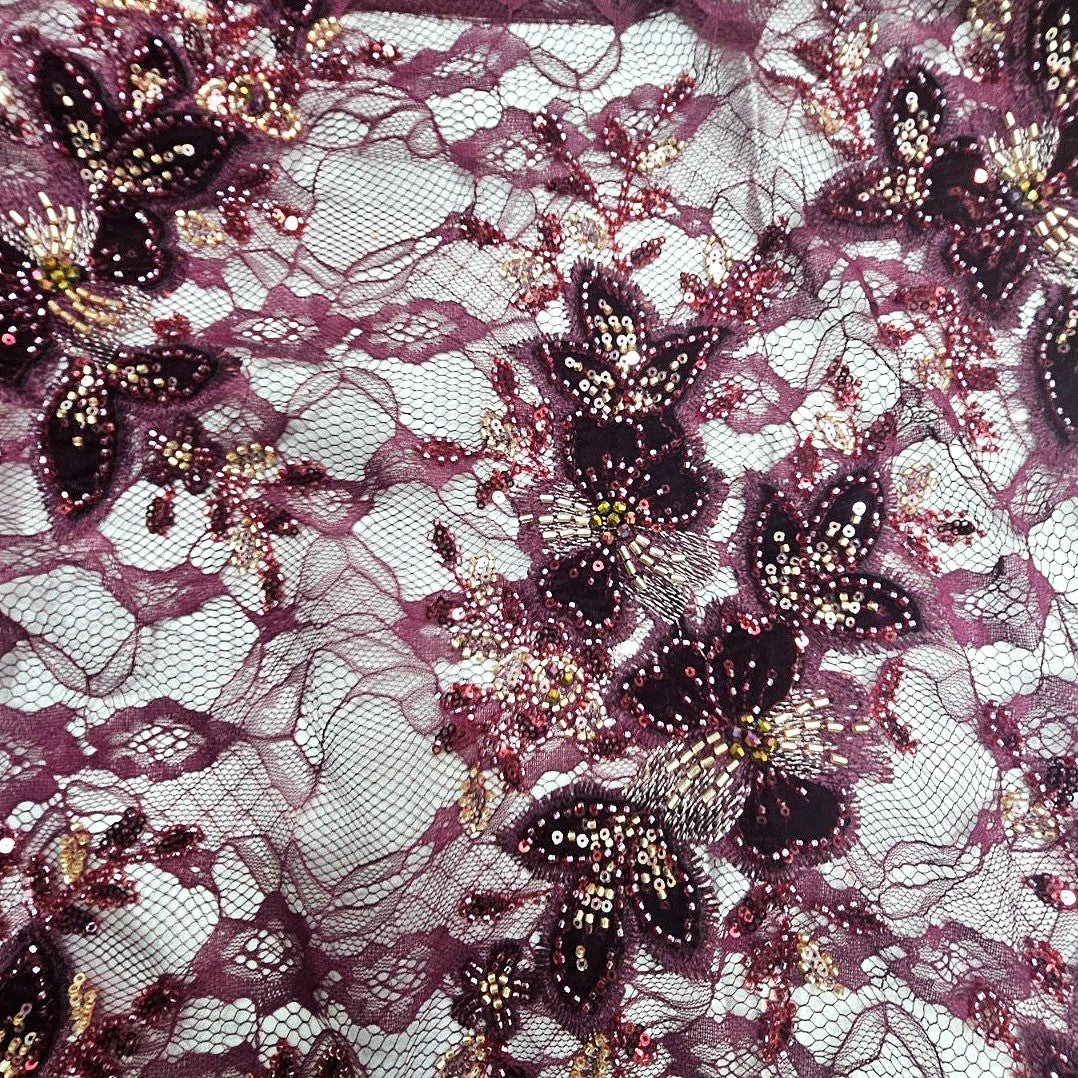 Floral Embroidery Net Fabric