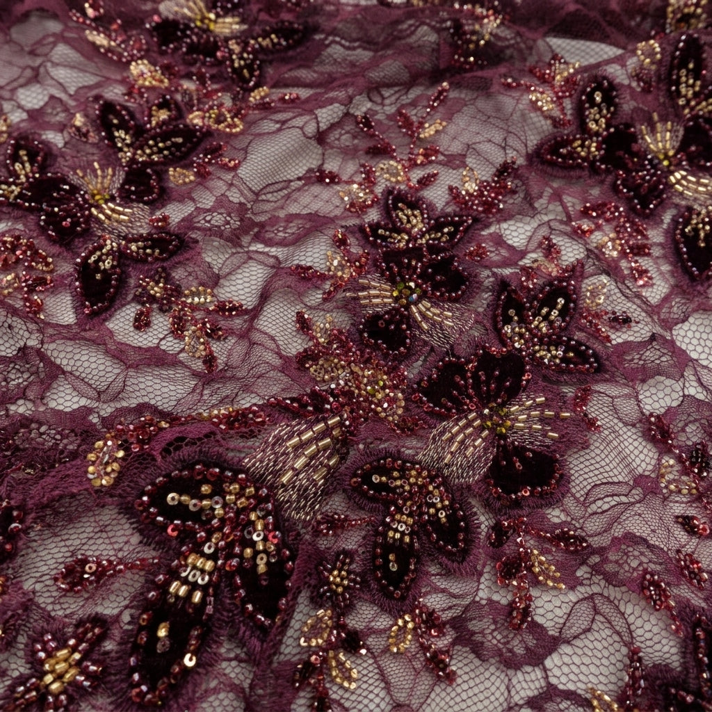 Floral Embroidery Net Fabric