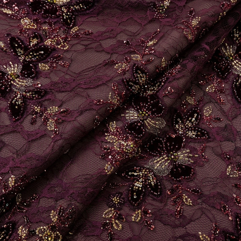 Floral Embroidery Net Fabric