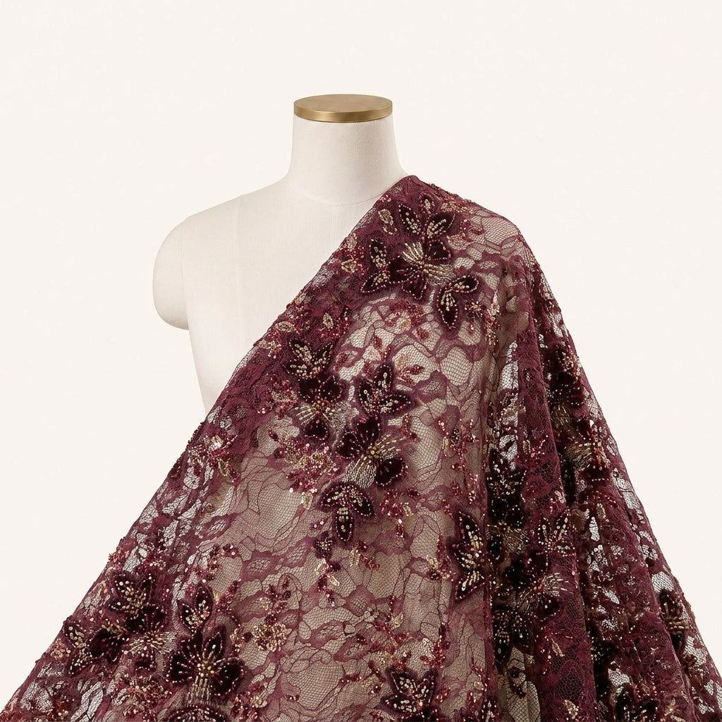 Floral Embroidery Net Fabric