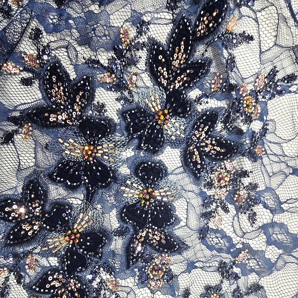 Floral Embroidery Net Fabric