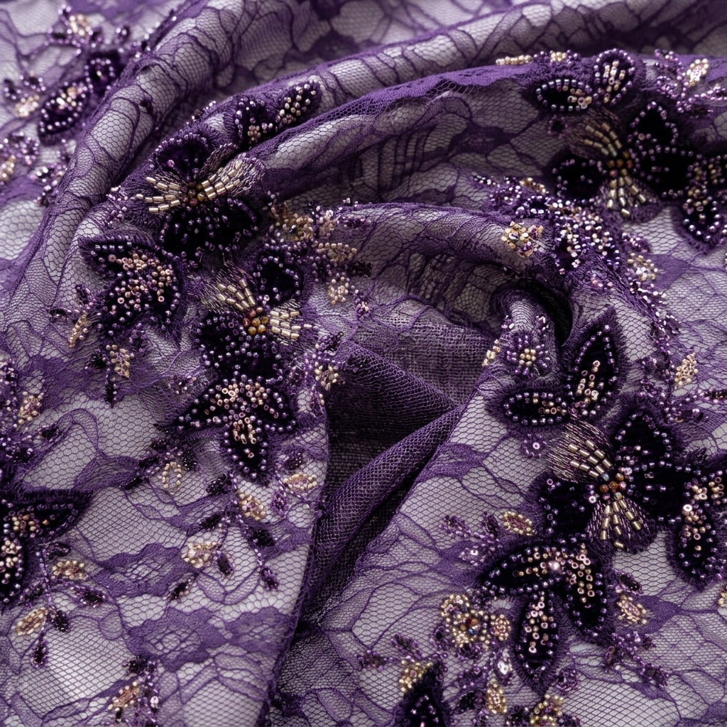 Floral Embroidery Net Fabric