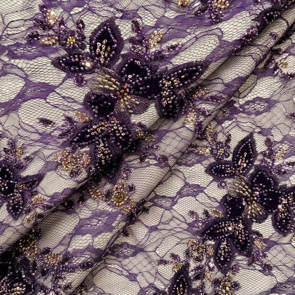 Floral Embroidery Net Fabric