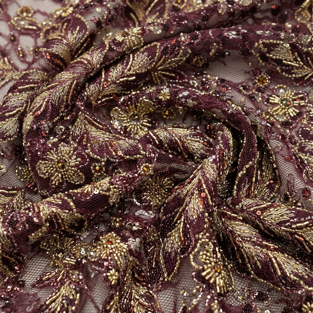 Floral Embroidery Net Fabric
