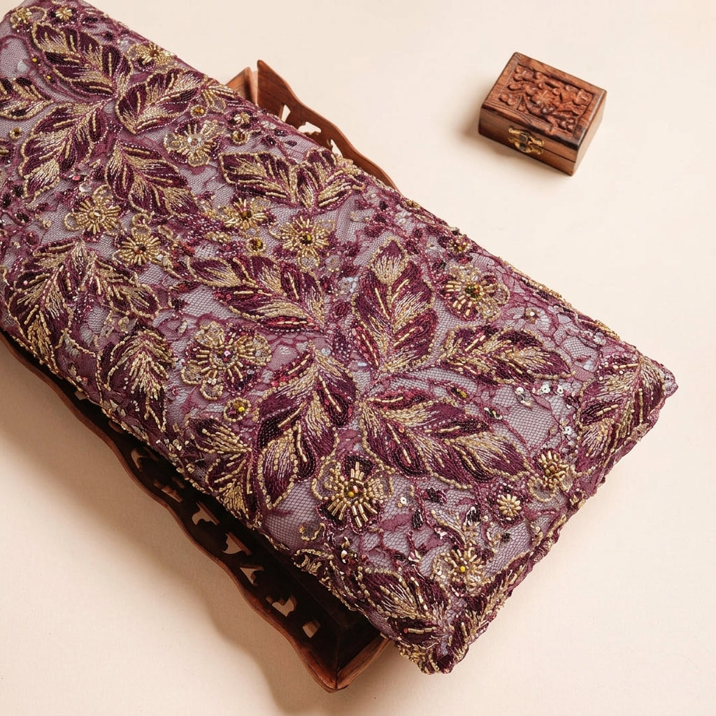 Floral Embroidery Net Fabric