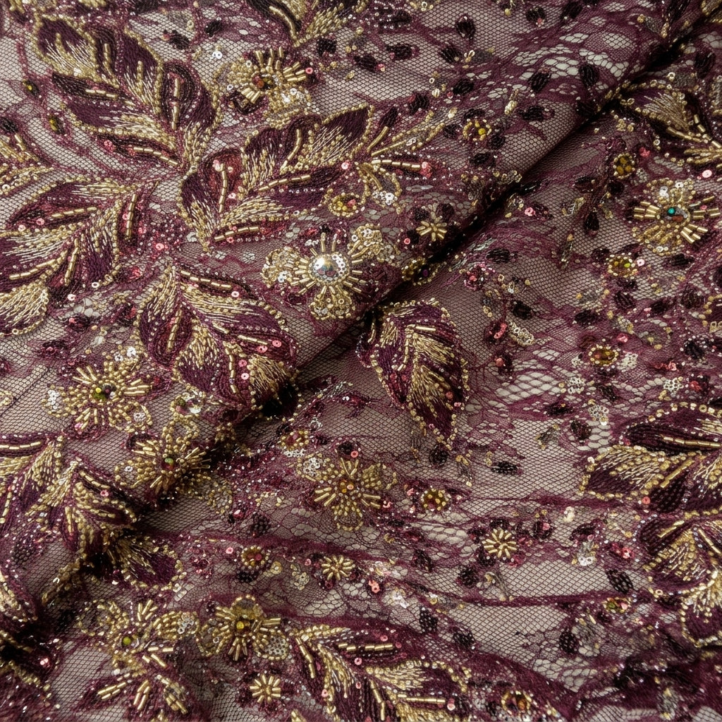 Floral Embroidery Net Fabric