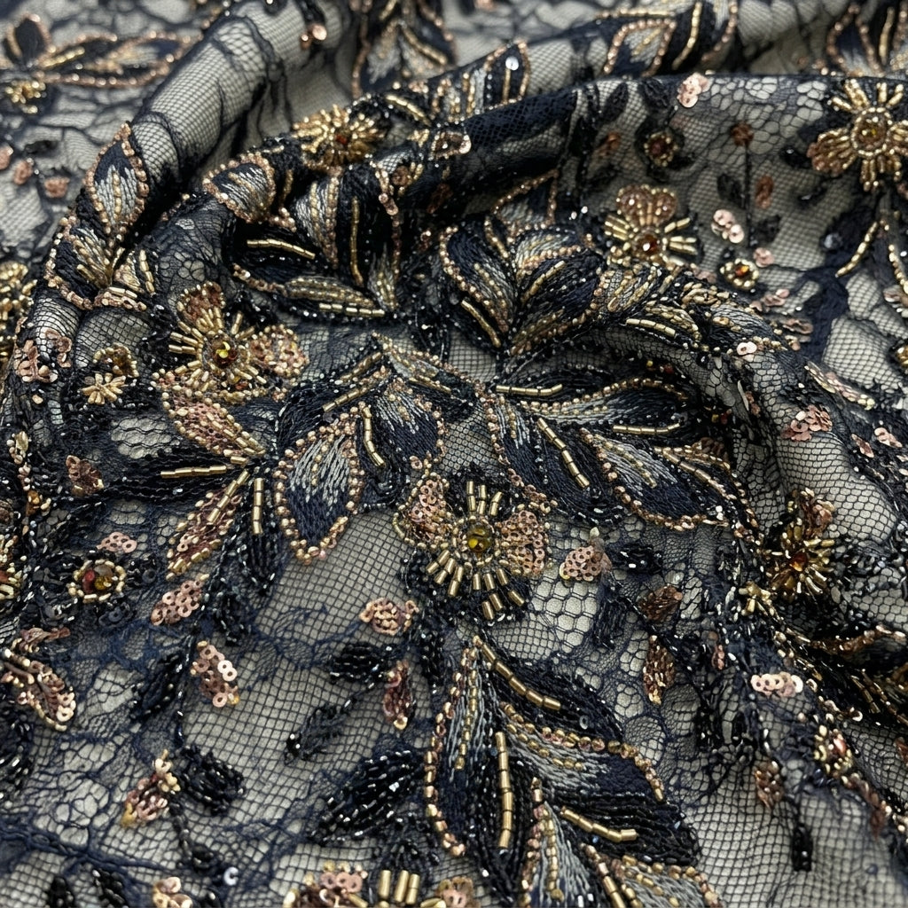 Floral Embroidery Net Fabric