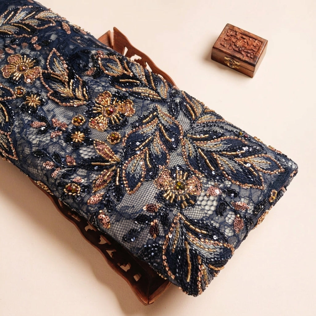 Floral Embroidery Net Fabric