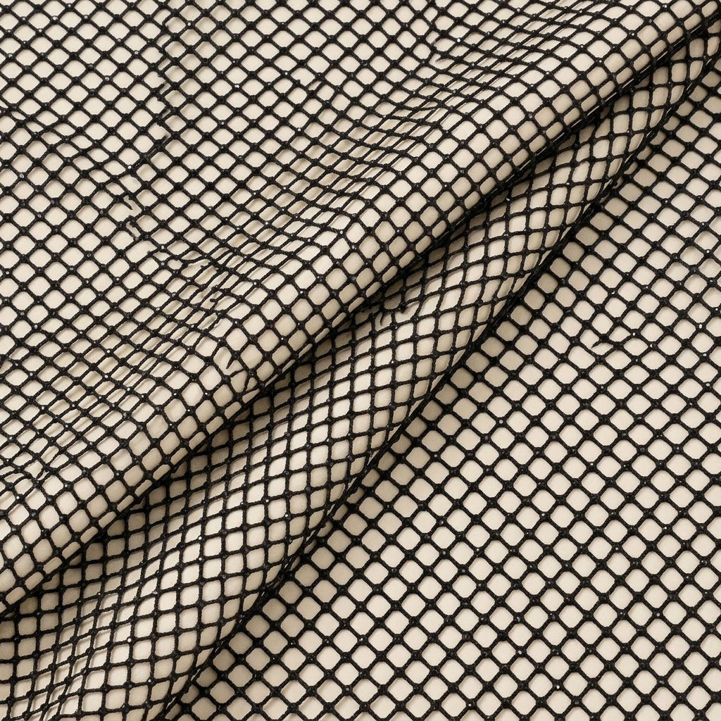 Folded Embroidery Black Embroidery Net Fabric