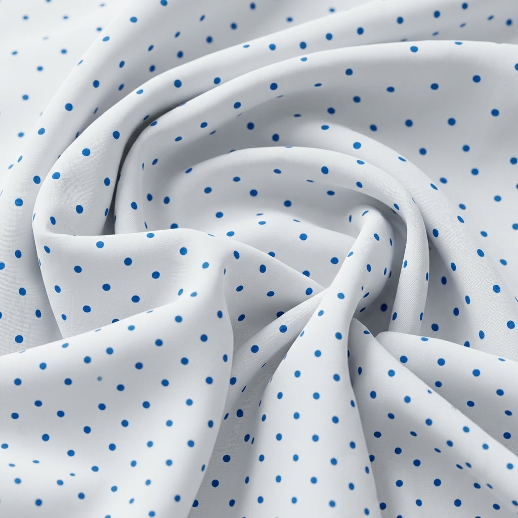 Swirled Polka Dot White Polka Dot Cotton Fabric