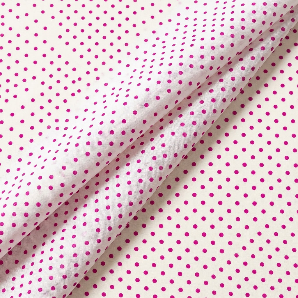 Folded Polka Dot White Polka Dot Cotton Fabric