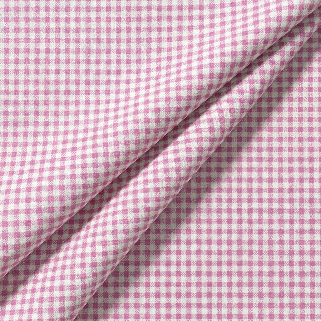 Folded Terry Cotton Checked Pink Terry Cotton Checked Cotton Fabric