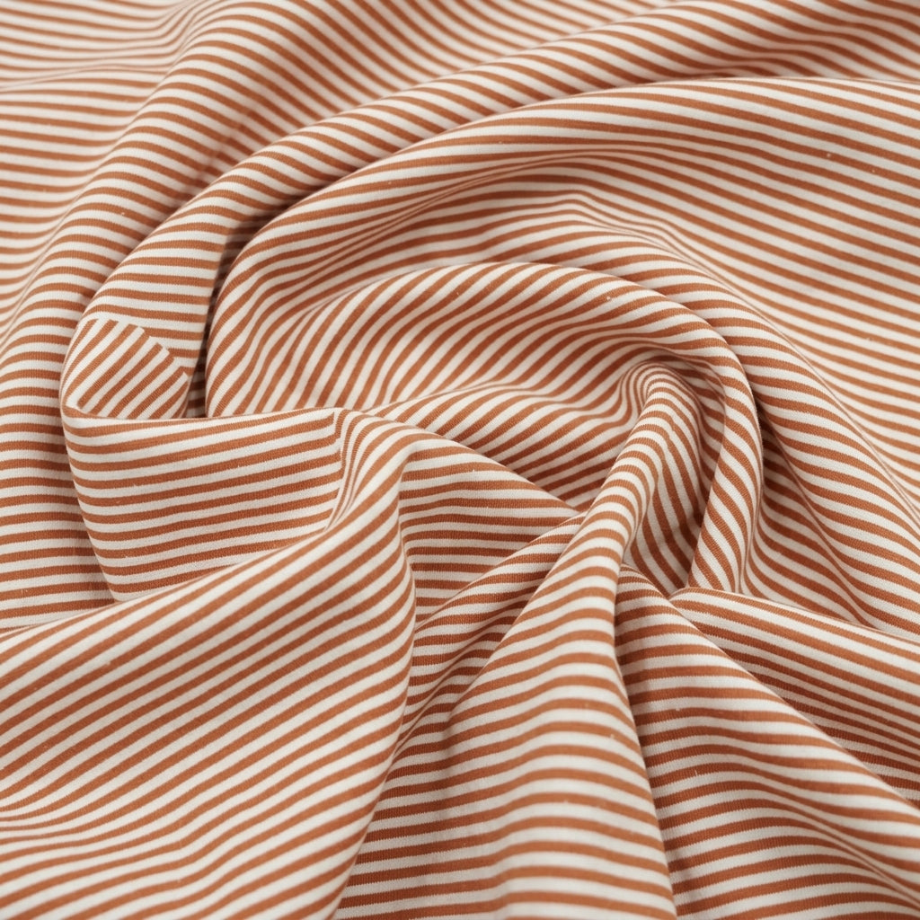 Swirled Stripes Peach Stripes Cotton Fabric