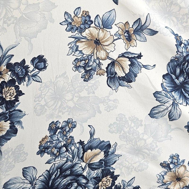 Floral Crepe Fabric - EC16995 - Flat Fabric