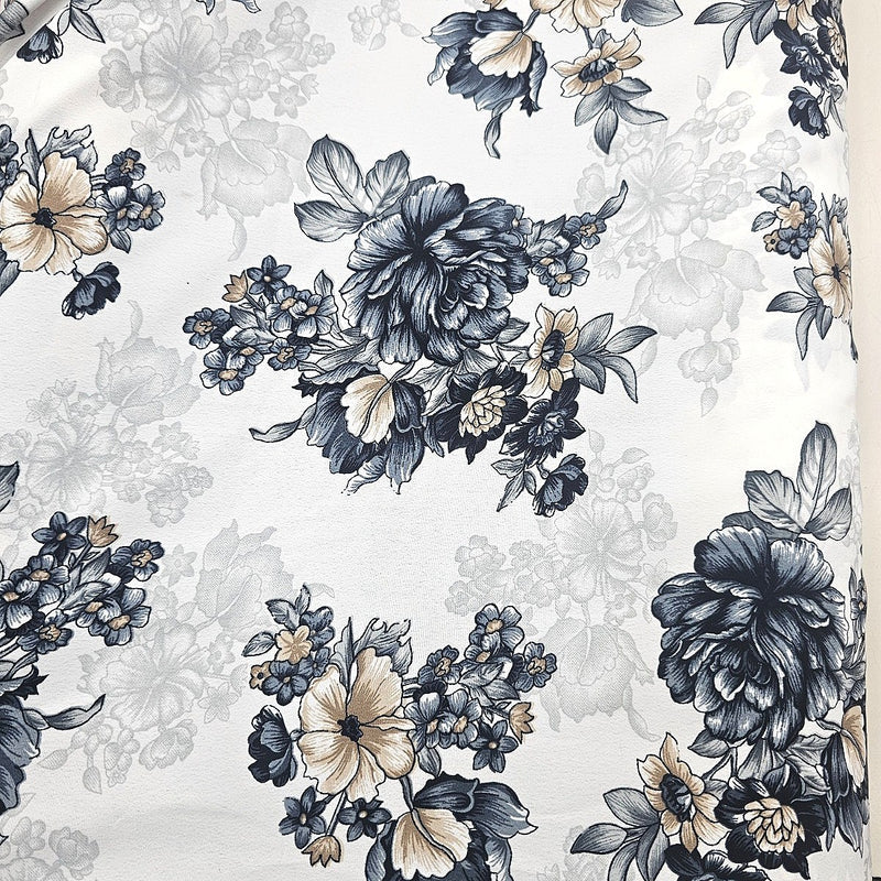 Floral Crepe Fabric - EC16997 - Flat Fabric