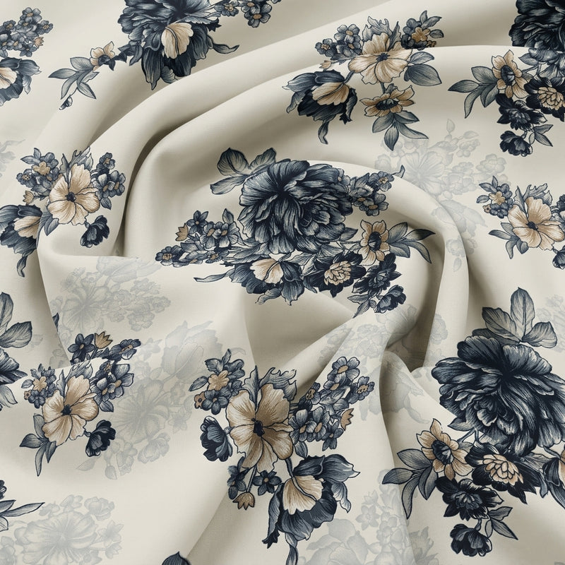 Floral Crepe Fabric - EC16997 - Swirl