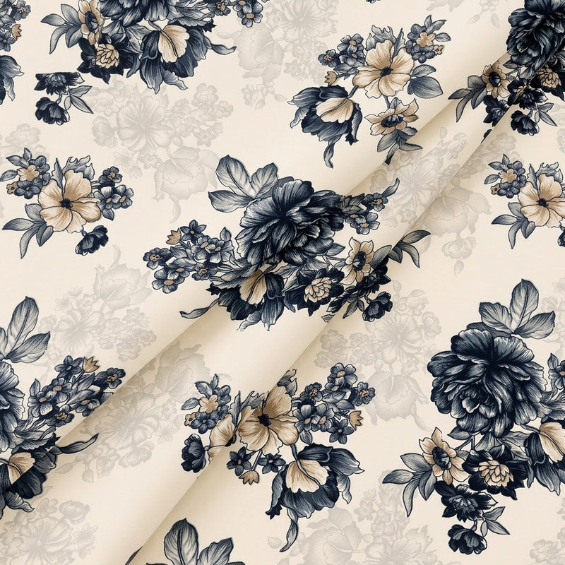 Floral Crepe Fabric - EC16997 - Folds