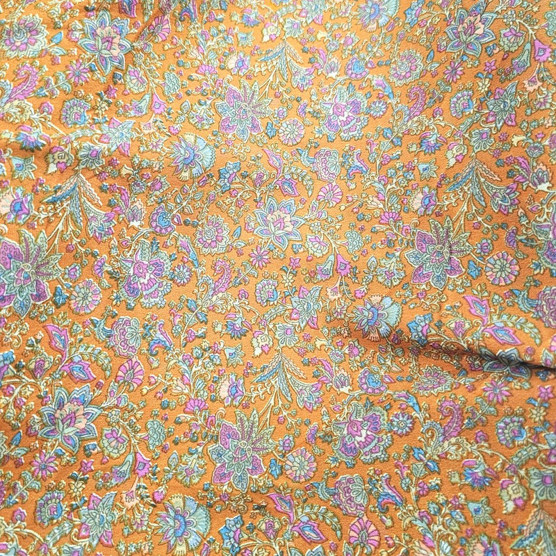 Floral Crepe Fabric - EC17007 - Flat Fabric