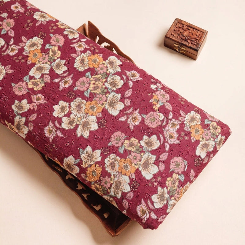 Pink Floral Crepe Fabric - EC17008 - EC17008 - Tray