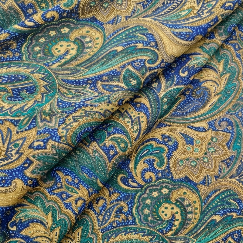 Paisley Crepe Fabric - EC17014 - Folds