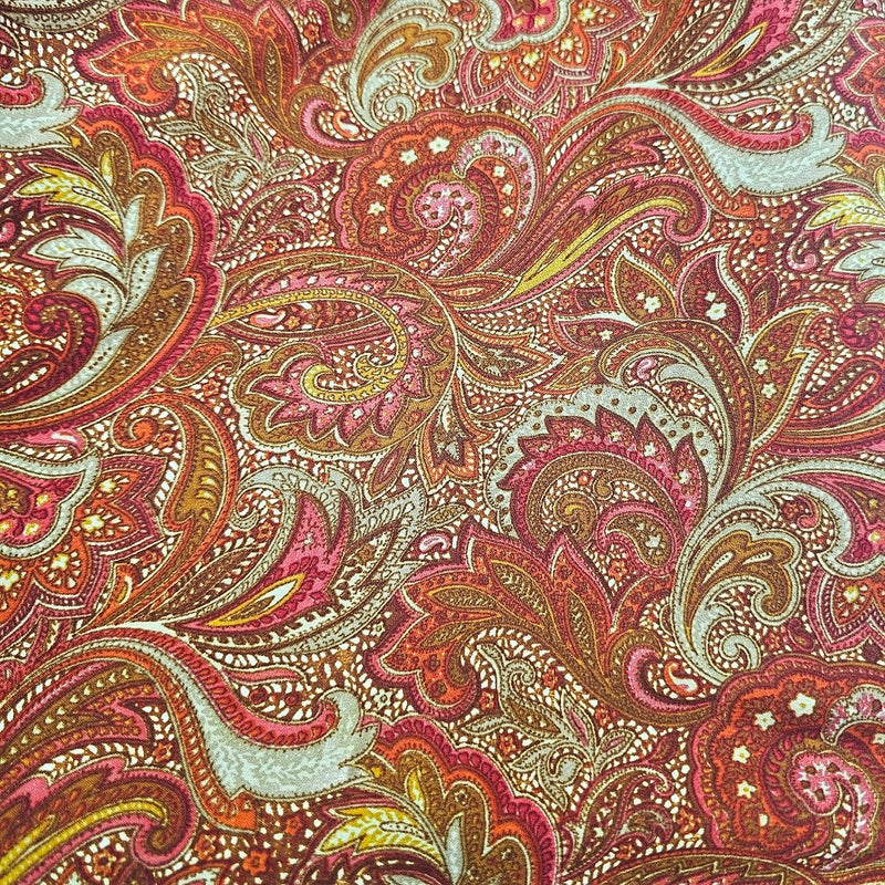 Paisley Crepe Fabric - EC17016 - Flat Fabric