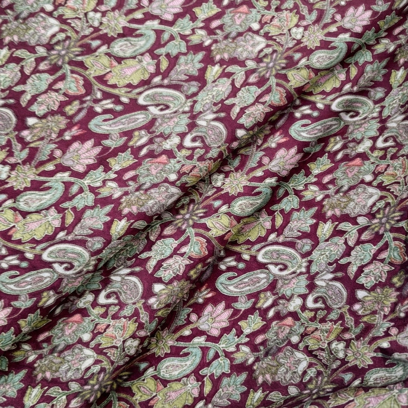 Paisley Crepe Fabric - EC17017 - Folds