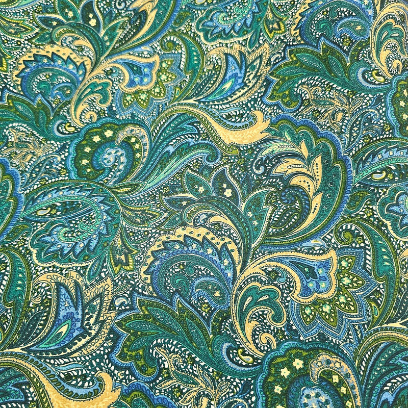 Paisley Crepe Fabric - EC17019 - Flat Fabric